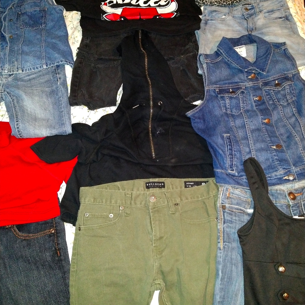 Name brand clothing.... Jeans mostly.
